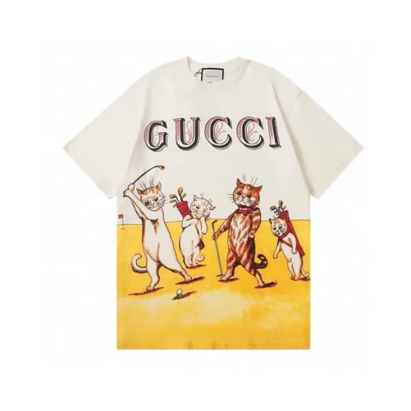 구찌 남자 크루넥 아이보리 반팔티 - Unisex Ivory Tshirts - guc045… - 1