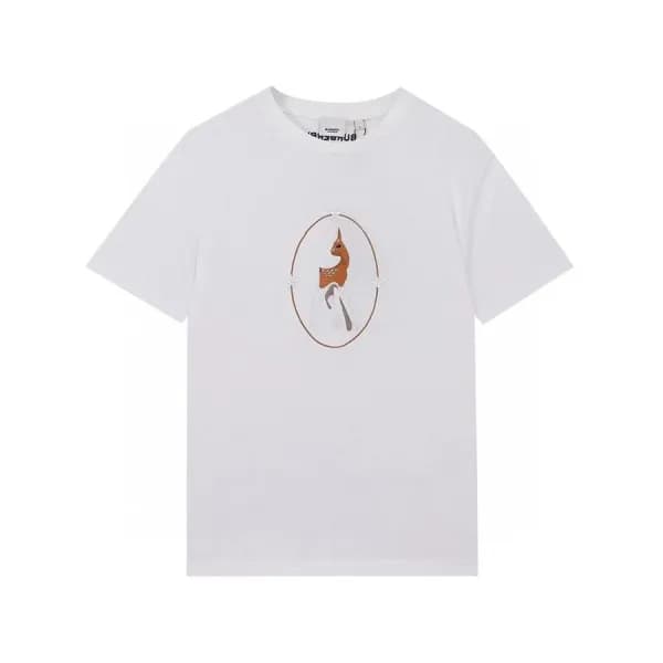 버버리 남성 크루넥 화이트 반팔티 - Mens White Tshirts - Bur04223… - 1