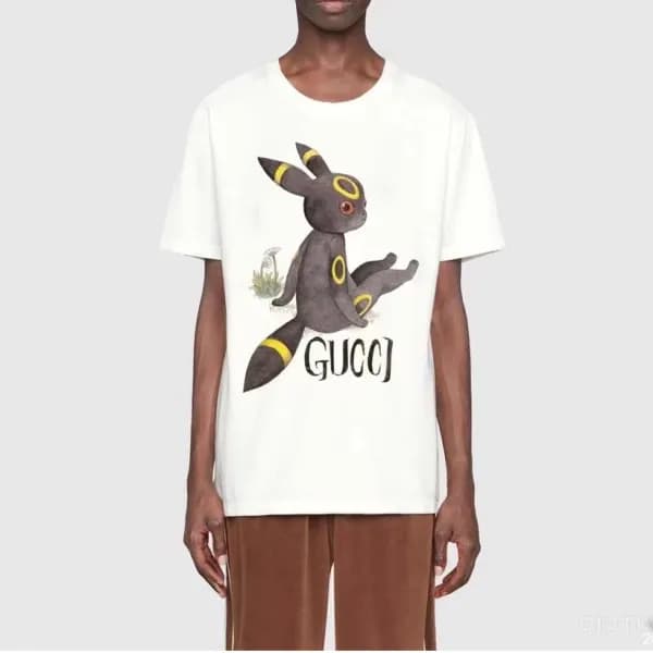 구찌 남성 크루넥 화이트 반팔티 - Mens White Tshirts - guc04764x - 1