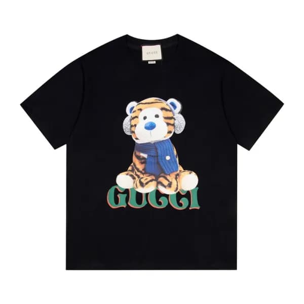 구찌 남/녀 블랙 크루넥 반팔티 - Unisex Black Tshirts - guc0488… - 1
