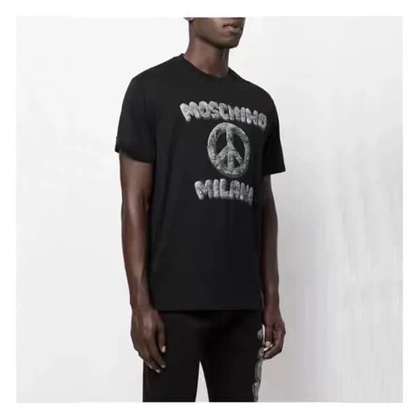모스키노 남/녀 크루넥 블랙 반팔티 - Unisex Black Tshirts - mos02…