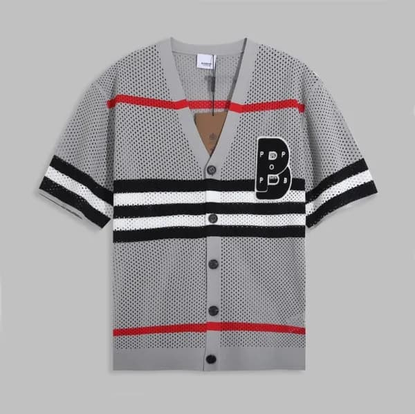 버버리 남성 그레이 브이넥 반팔티 - Mens Gray Tshirts - Bur04432x - 1