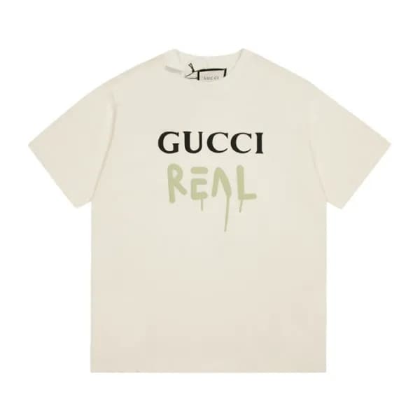 구찌 남/녀 아이보리 크루넥 반팔티 - Unisex Ivory Tshirts - guc04… - 1