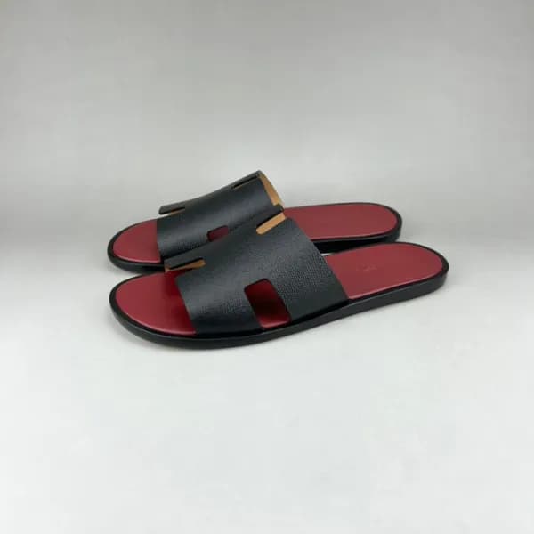 에르메스 남성 블랙 이지미르 - Mens Black Slippers - her0798x - 1