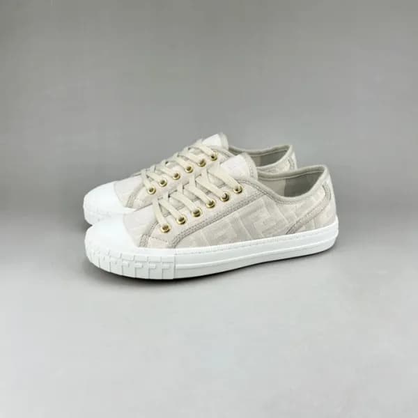 펜디 남/녀 Domino 베이지 스니커즈 - Unisex Beige Sneakers - f… - 1