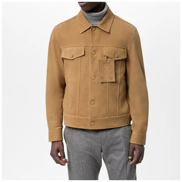 루이비통 남성 카멜 가죽 자켓 - Mens Camel Jackets - lou05175x - 1