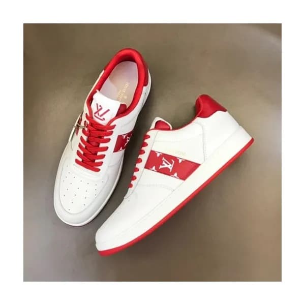 루이비통 남성 레드 스니커즈 - Louis vuitton Mens Red Sneakers … - 1