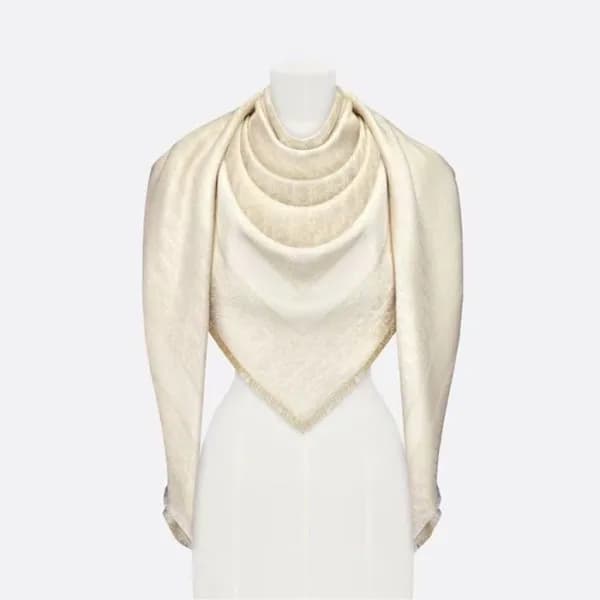 디올 남성 오블리크 아이보리 머플러 - Dior Mens Ivory Muffler - di… - 1