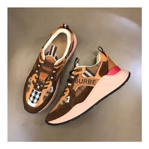 버버리 남성 트렌디 카멜 스니커즈 - Burberry Mens Camel Sneakers … - 1