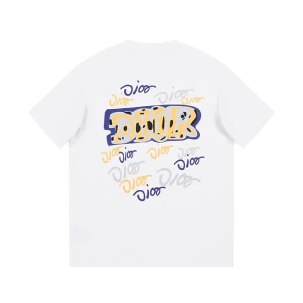 디올 남성 화이트 크루넥 반팔티 - Dior Mens White Short sleeved … - 1