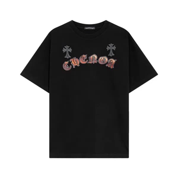 크롬하츠 남성 블랙 크루넥 반팔티 - Chrom Hearts Mens Black Short… - 1
