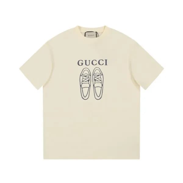 구찌 남/녀 아이보리 크루넥 반팔티 - Gucci Unisex Ivory Short sle… - 1