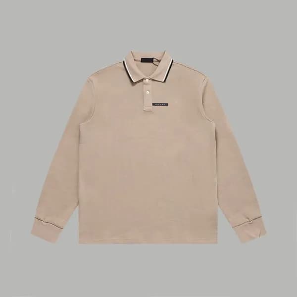 프라다 남성 폴로 베이지 맨투맨 - Prada Mens Beige Tshirts - pr6… - 1