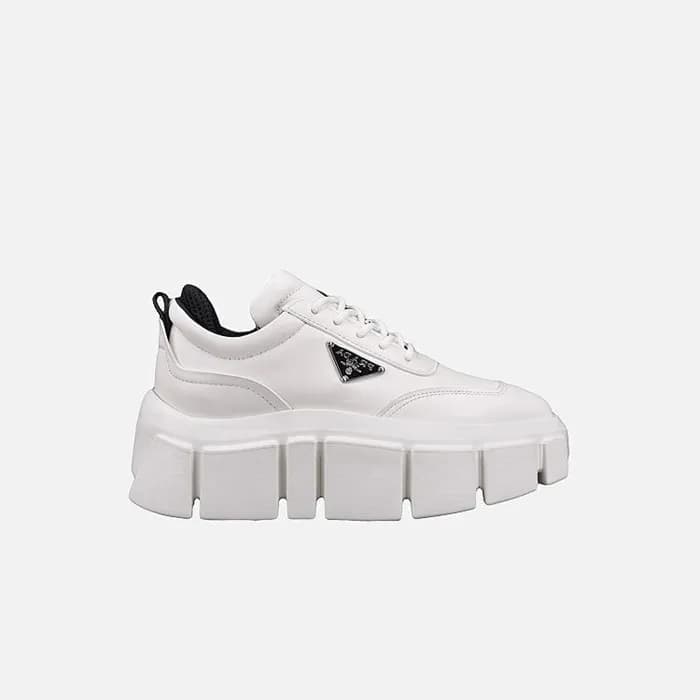 프라다 남성 플랫폼 화이트 레더 스니커즈 【매장-150만원대】 - Prada Mens Wh… - 1
