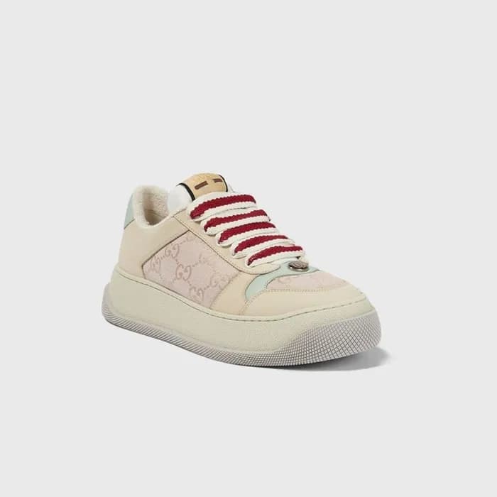 구찌 여성 스크리너 GG 베이지/핑크 캔버스 스니커즈 【매장-150만원대】 - Gucci … - 1