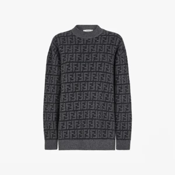 펜디 남성 블랙 크루넥 스웨터 - Fendi Mens Black Sweaters - fe5… - 1