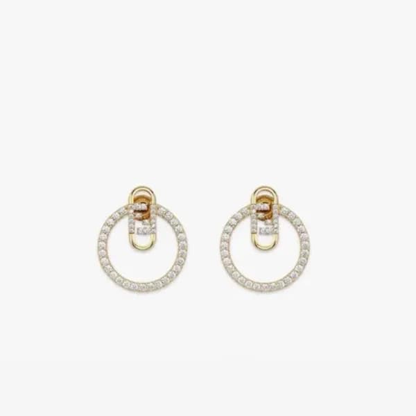 펜디 여성 옐로우 골드 이어링 - Fendi Womens Yellow-gold Earrin… - 1
