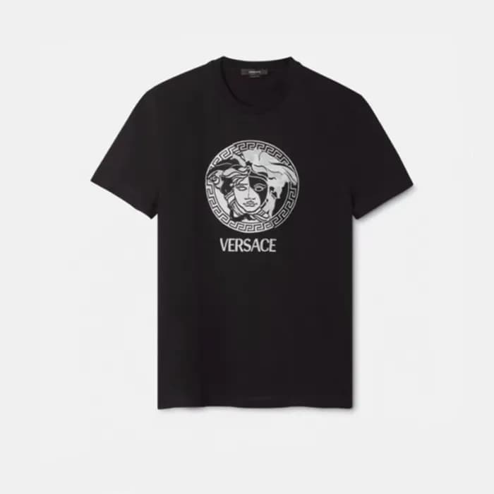 베르사체 남성 이니셜 블랙 반팔티 - Versace Mens Initial Black Ts… - 1