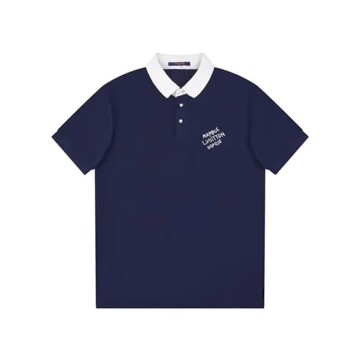 루이비통 남성 네이비 반팔 티셔츠 - Louis vuitton Mens Navy Tshir… - 1