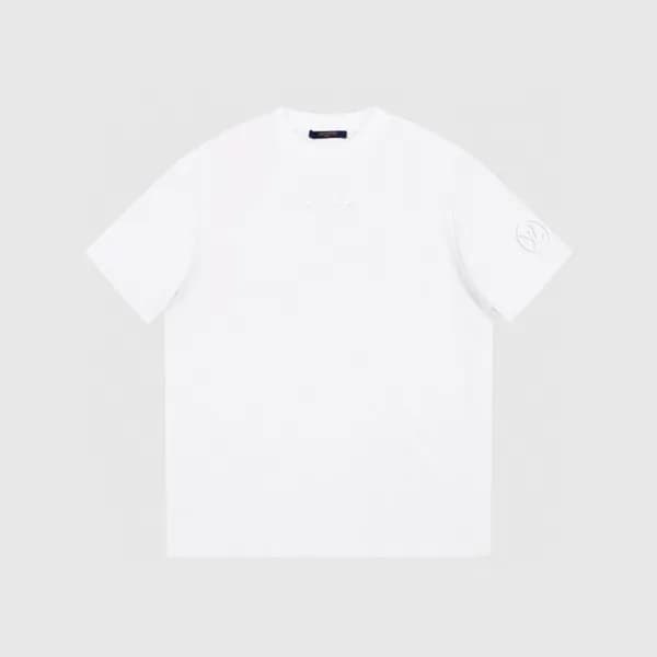 루이비통 남성 화이트 반팔티 - Louis vuitton Mens White Tshirts… - 1