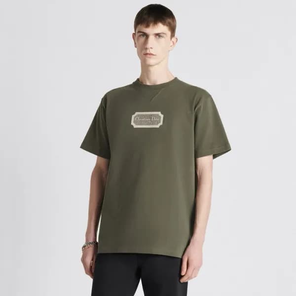 디올 남성 카키 반팔 티셔츠 - Dior Mens Khaki Tshirts - dic571… - 1