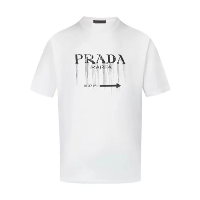 프라다 남성 화이트 반팔 티셔츠 - Prada Mens White Tshirts - prc… - 1