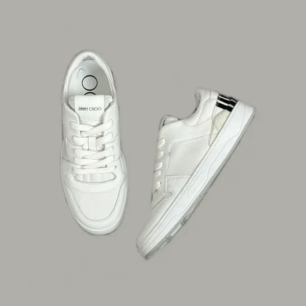 지미츄 남성 화이트 스니커즈 - Jimmy Choo Mens White Sneakers -… - 1