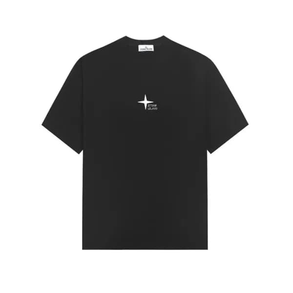스톤아일랜드 남성 블랙 반팔 티셔츠 - Stone Island Mens Black Tshi… - 1