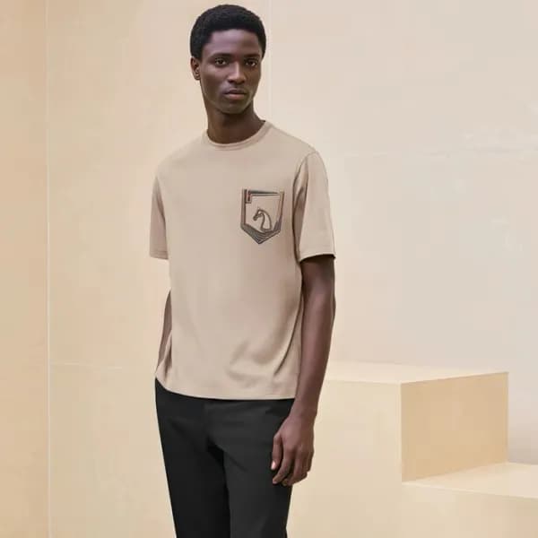 에르메스 남성 라운드 반팔티 - Hermes Mens Round Tshirt - hec52… - 1