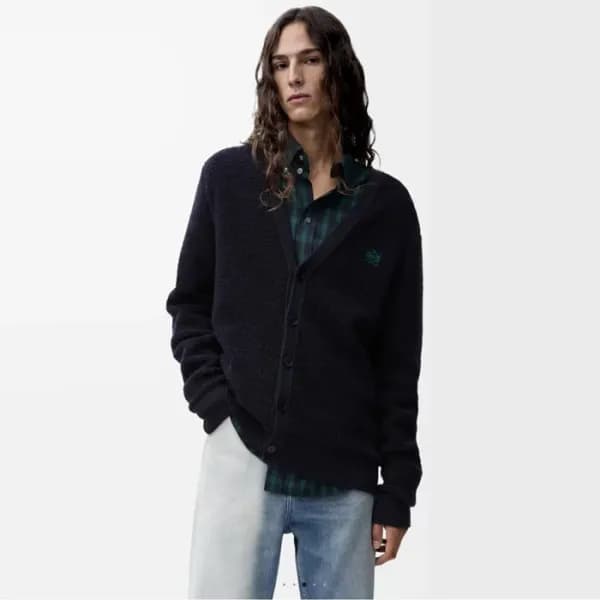 로에베 남성 브이넥 가디건 - Loewe Mens V-neck Cardigan - loc9… - 1
