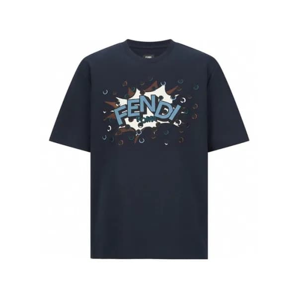 펜디 남성 라운드 반팔 티셔츠 - Fendi Mens Round Tshirt - fec12… - 1