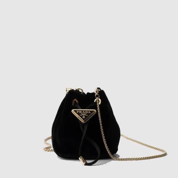 프라다 여성 벨벳 미니 파우치 1NR016 - Prada Womens Velvet Mini… - 1