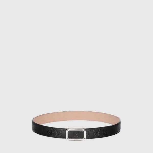 구찌 남성 시그니처 가죽 벨트 - Gucci Mens Signature Leather Be… - 1