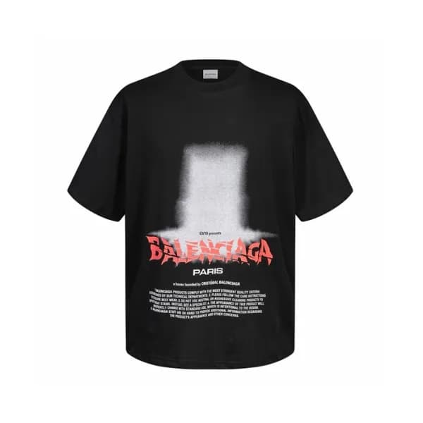 발렌시아가 남성 라운드 반팔 티셔츠 - Balenciaga Mens Round Tshirt… - 1