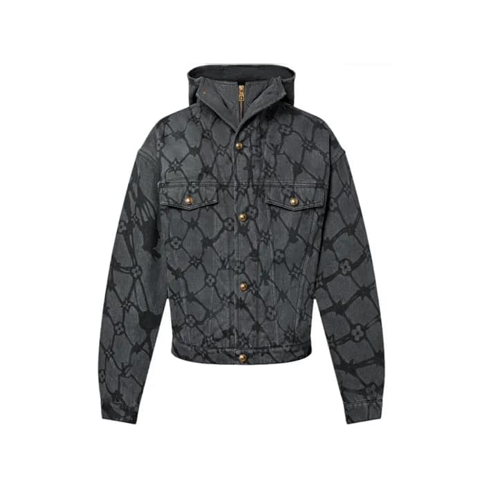 루이비통 남성 모노그램 데님 후드 블루종 - Louis vuitton Mens Monogram Denim Hooded Blouson - lvc17402x - 1