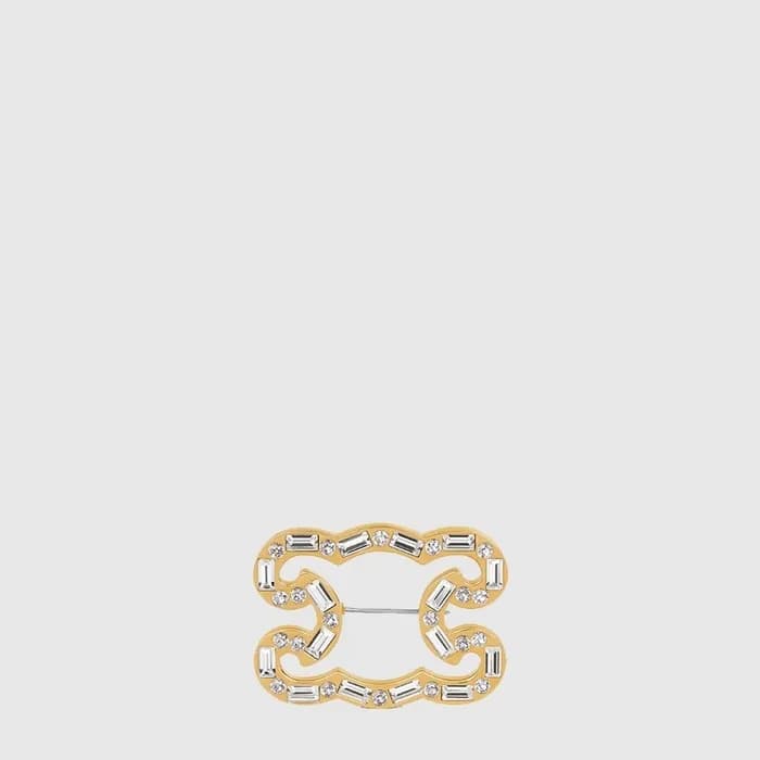 셀린느 여성 트리옹프 프레임 스파클 브로치 - Celine Womens Triomphe Frame Sparkle Brooch - acc10643x - 1