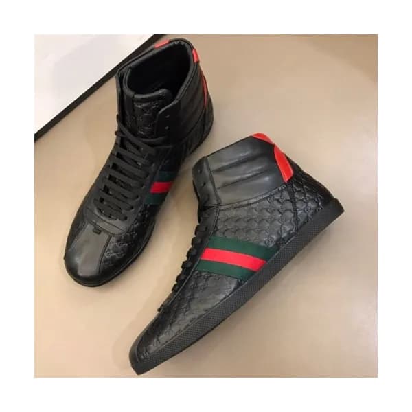 GUCCI 2018 MENS LEATHER ACE ANKLE SKEAKERS - 구찌 남성… - 1