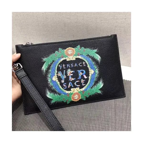 Versace 2018 Leather Clutch Bag,26CM - 베르사체 2018 레… - 1