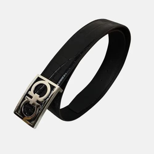 Salvatore Ferragamo 2019 Mens Gancio Leather Belt … - 1