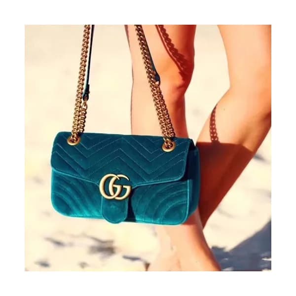 Gucci GG Marmont Matlase Velvet Women Shoulder Bag… - 1
