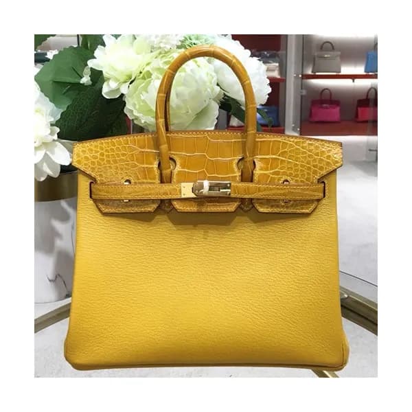 Hermes Birkin Crocodile & Leather Tote Shoulder Ba… - 1