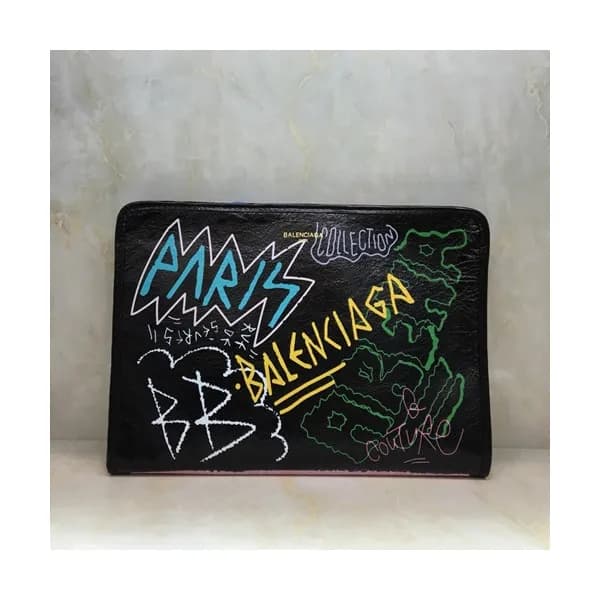 [매장판]Balenciaga 2019 Graffiti Classic Clutch Bag,3… - 1