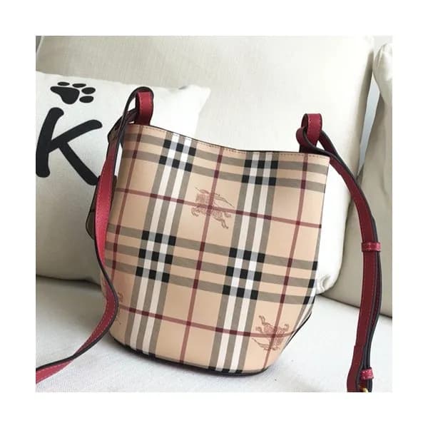 Burberry 2019 Check Bucket Shoulder Bag, 23.5cm - … - 1