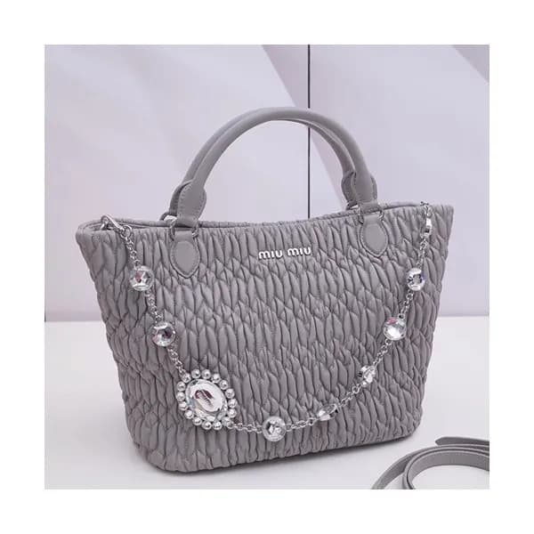 MiuMiu 2019 Matelasse Crystal Tote Shoulder Bag,28… - 1
