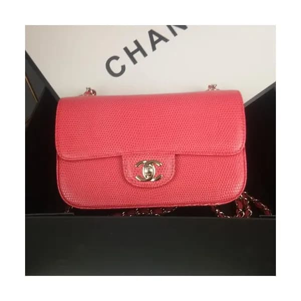 Chanel 2019 Lizard Leather Chain Shoulder Bag - 샤넬… - 1