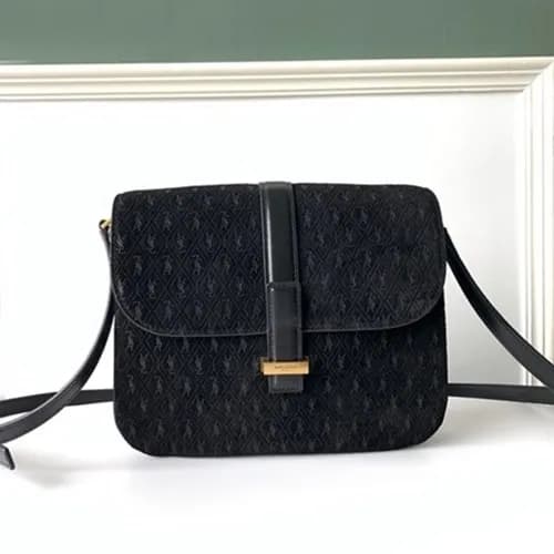 Saint Laurent 2019 Monogram Suede Shoulder Bag,23C… - 1