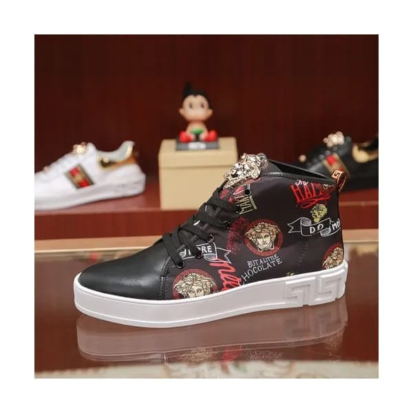 Versace 2019 Mens Leather Sneakers - 베르사체 2019 남성용… - 1