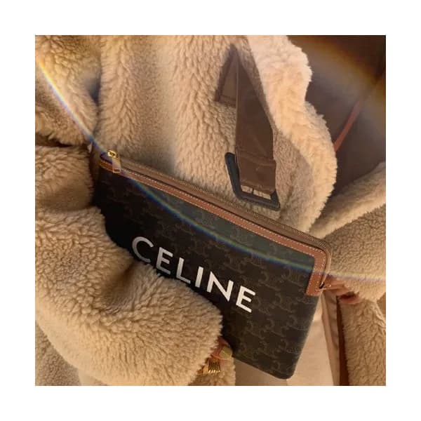 Celine 2019 Triomphe Canvas Clutch Bag,24CM - 셀린느 … - 1