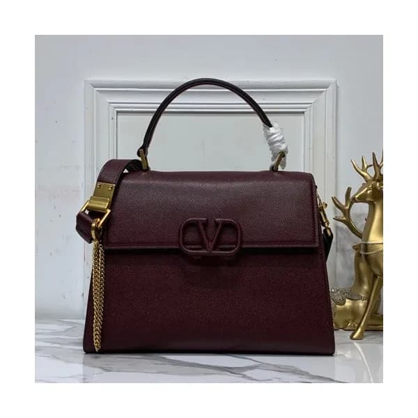 Valentino 2019 Leather Vsling Tote Shoudler Bag,30… - 1