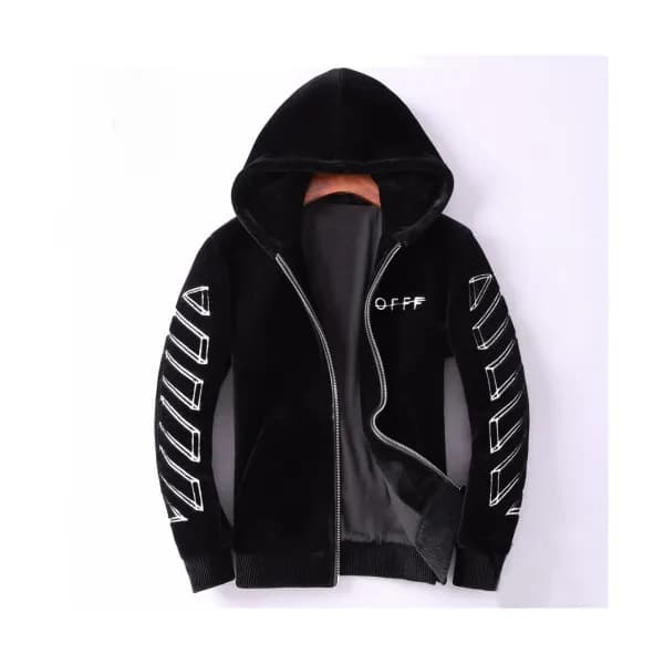 Off-white 2019 Mens Logo Mink Leather Jacket - 오프화… - 1